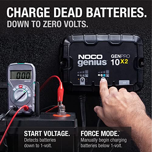 2-Bank 20A Onboard Waterproof Marine Battery Charger for Lead-Acid & Lithium Batteries K156368