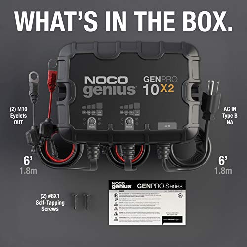 2-Bank 20A Onboard Waterproof Marine Battery Charger for Lead-Acid & Lithium Batteries K156368