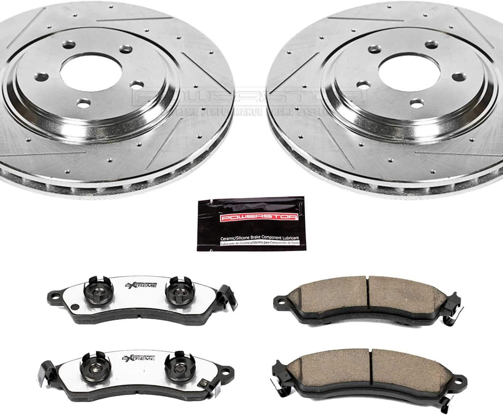 Front Z26 Carbon Fiber Brake Pads with Drilled & Slotted Brake Rotors Kit M865976