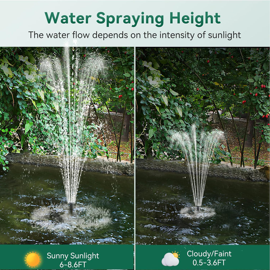 25W Solar Fountain Pump 410GPH with 16.5FT Cord F2562