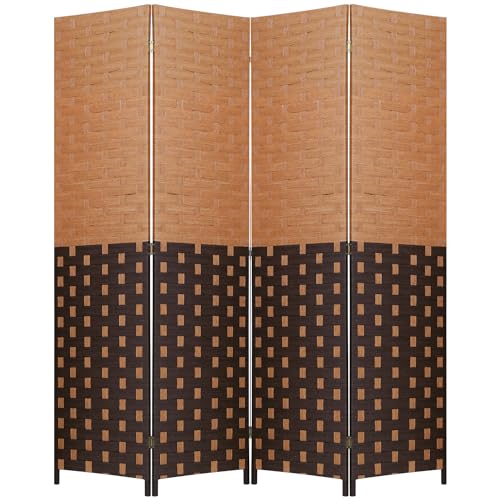 Black 4-Panel Folding Room Divider S85968