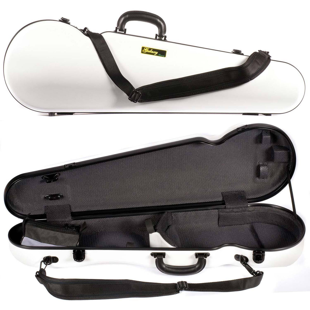 White Shaped Violin Case with Gray Interior W852