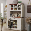 Antique White 72 Inch Kitchen Pantry Cabinet with 3 Drawers M6381