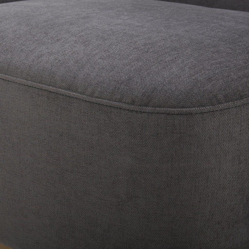 Dark Gray Fabric Swivel Accent Barrel Chairs with Adjustable Backrest D76125