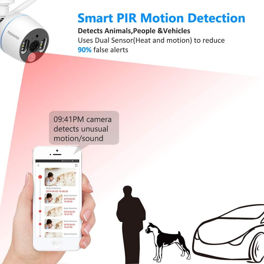 Wireless Security Camera System 8CH 3MP Color Night Vision 2TB Hard Drive K37531