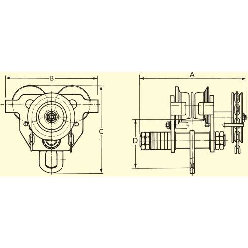 3 Ton Capacity Geared Beam Trolley K73284