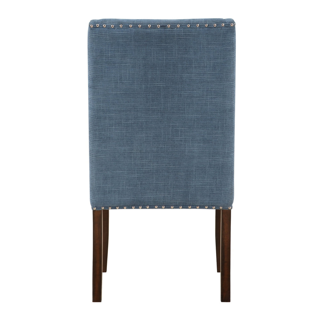 Brown and Blue Transitional Accent Dining Chair Set of Two I66310