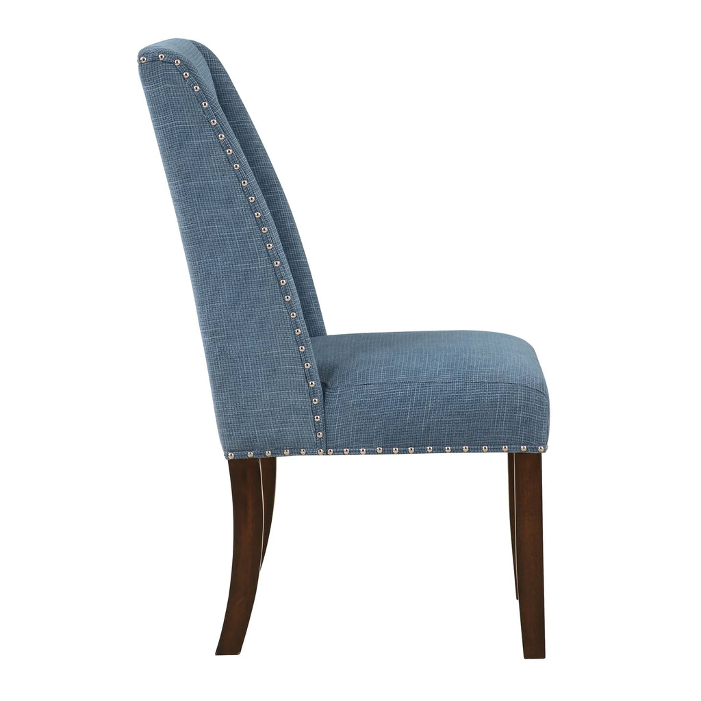 Brown and Blue Transitional Accent Dining Chair Set of Two I66310
