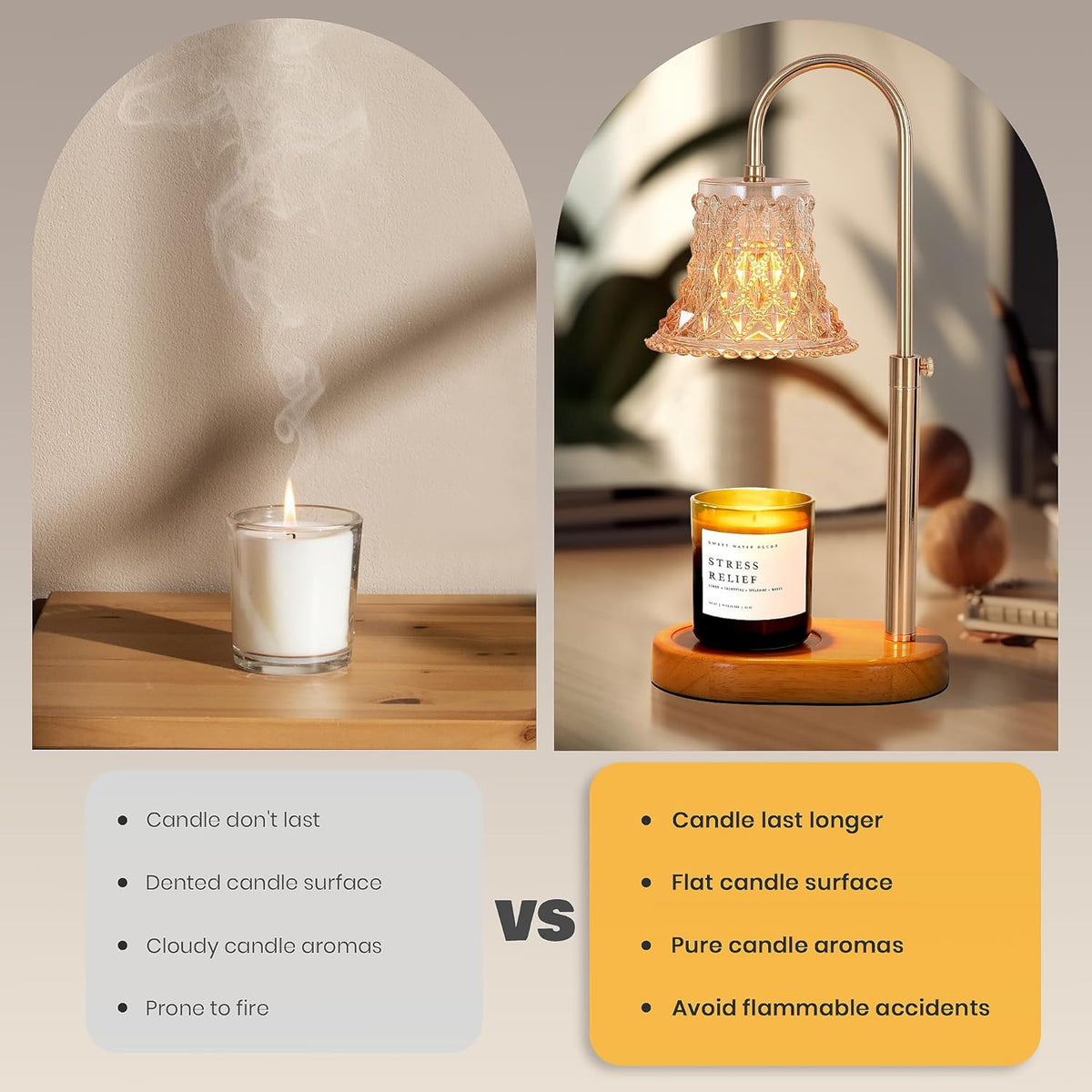 Candle Warmer Lamp with Timer & Dimmer L82839