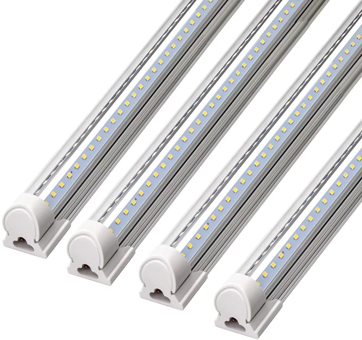 8FT 72W 9000LM 5000K Daylight White T8 Linkable LED Shop Light, 4 Packs D88389