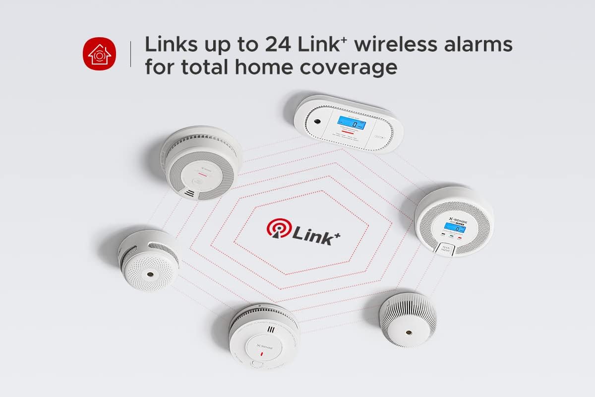 Wireless Interconnected Combination Smoke and Carbon Monoxide Detector, 10-Year Battery, Pack of 6 F9150
