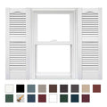 White Open Louver Vinyl Shutters 1 Pair 14.5 x 55 Y243