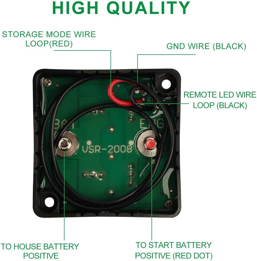 12V 140Amp Voltage Sensitive Relay & Wiring Cable Kit X854590