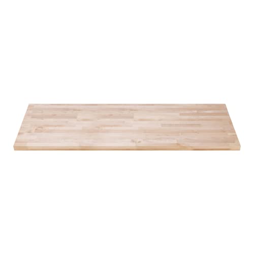 Butcher Block Work Bench Top - 30 x 48 x 1.5 in. Maple Slab Natural Finish Table Top W7481