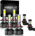 LED Headlight Bulbs, 9005 + 9006 High/Low Beam + 9006 Fog Light Bulbs, Pack of 6 Super White T126