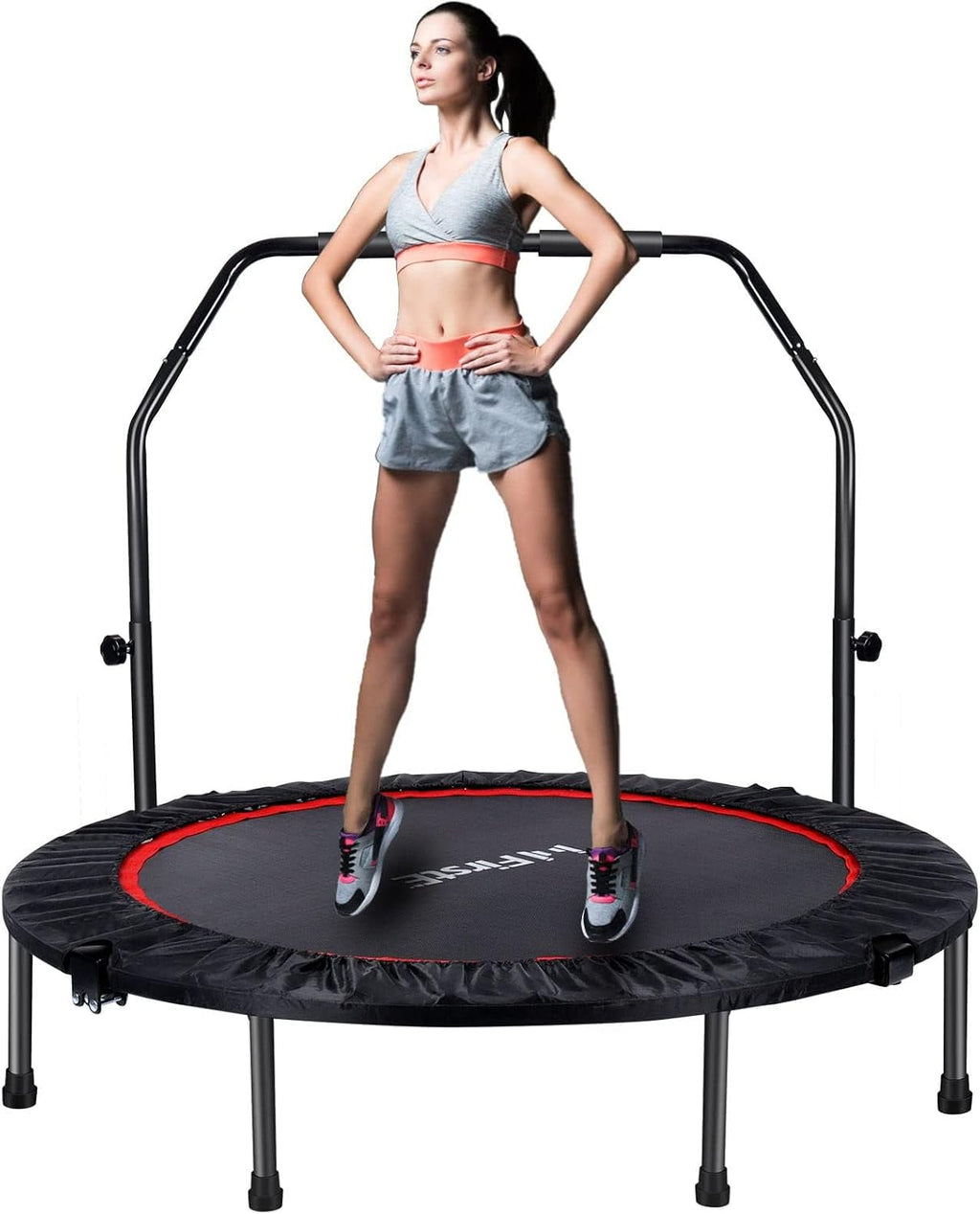 50" Foldable Fitness Trampoline with Adjustable Foam Handle H9359