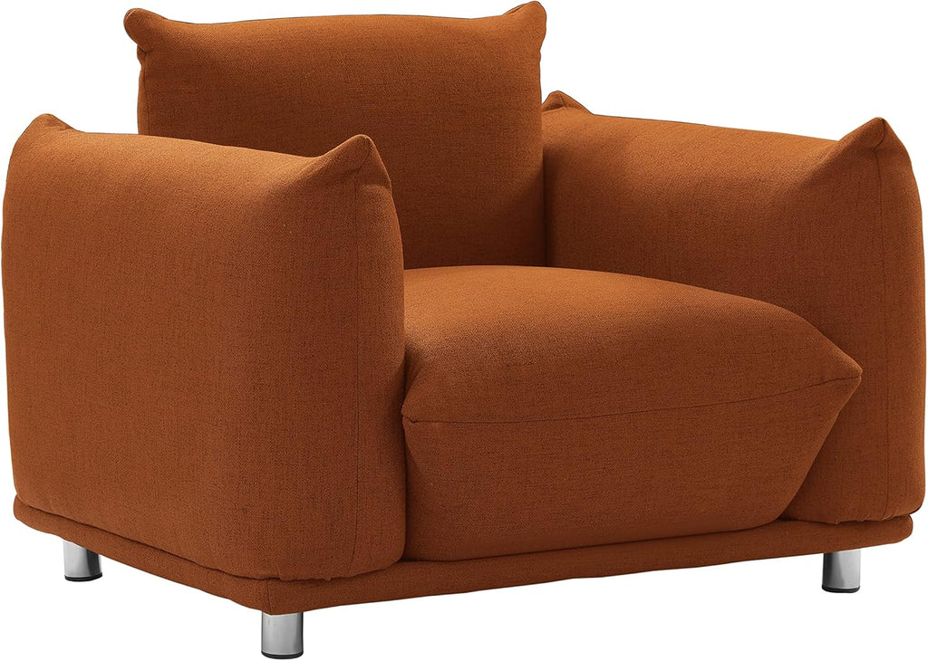 Rust Red Cotton Linen Accent Chair Z879295