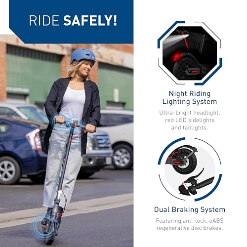 Electric Scooter, 350-500W Motor, 8.5"-10" Solid Tires, 17-40.4 Miles Range, 19 Mph Folding L478868