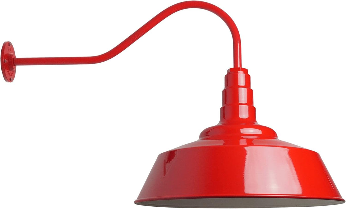 Gooseneck Barn Light Matte Black with Brass Interior U2828
