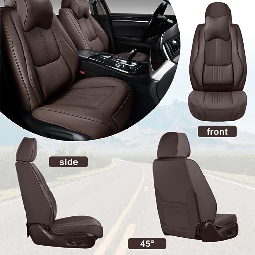 Black&Navy Waterproof Leather Car Seat Covers Full Set U860773