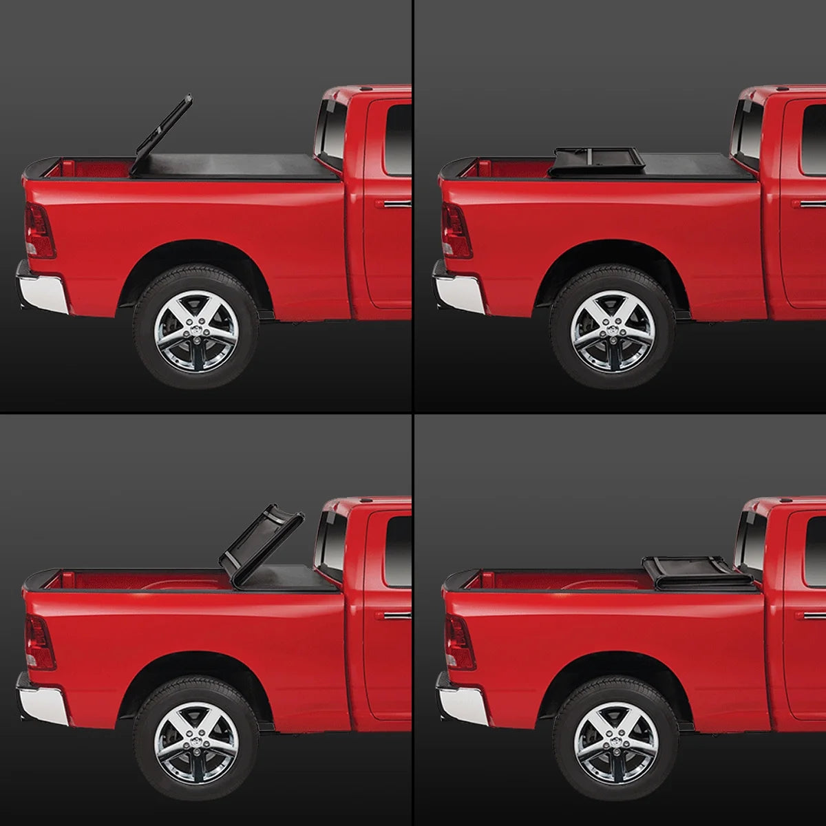 Tri-Fold Adjustable Soft Tonneau Cover D120