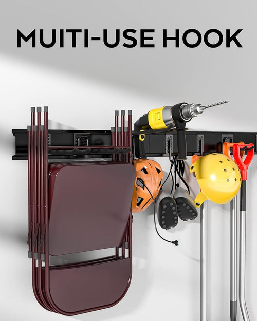 12 PCS Adjustable Steel Garage Storage Rack with 9 Wall Hooks and Hanger H648384
