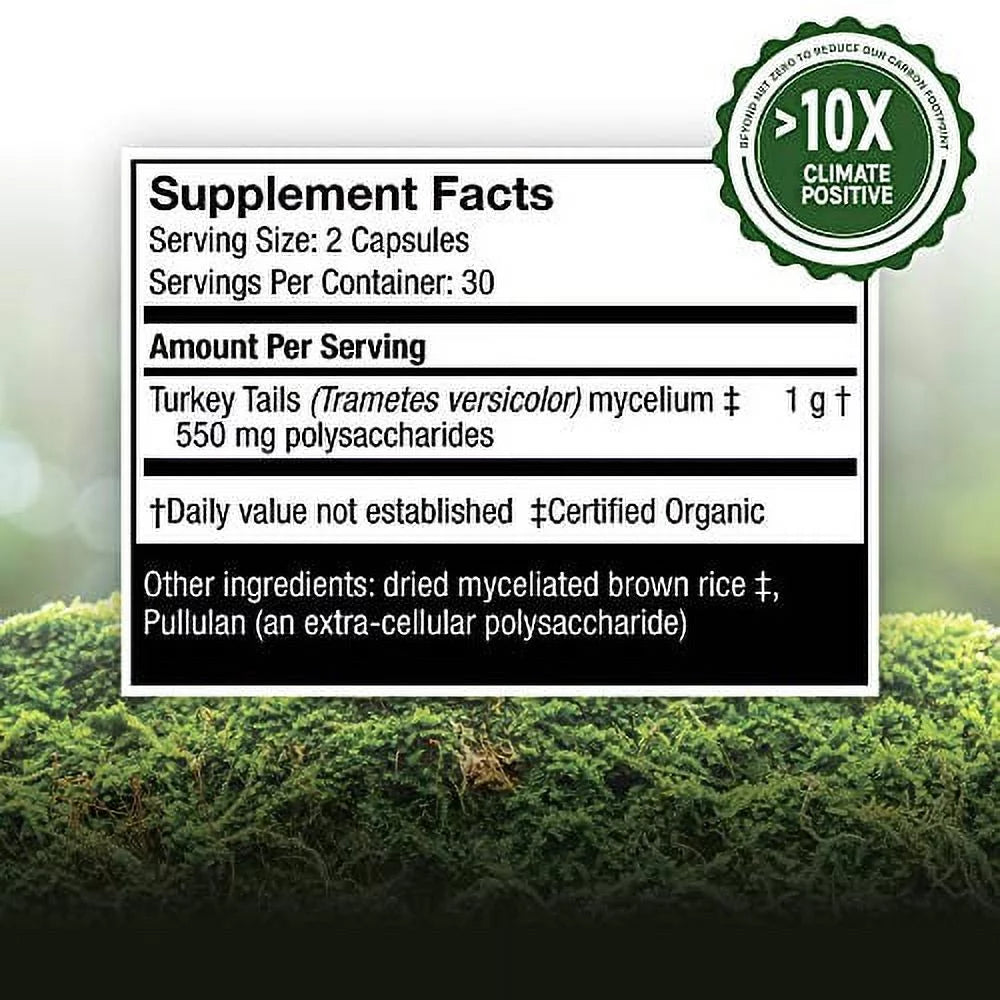 Turkey Tail 60 Capsules USDA Organic Mushroom Supplement M9536