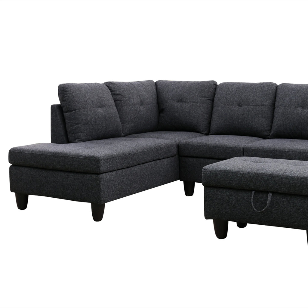 98" Sectional Sofa with Storage Ottoman and Chaise J496509