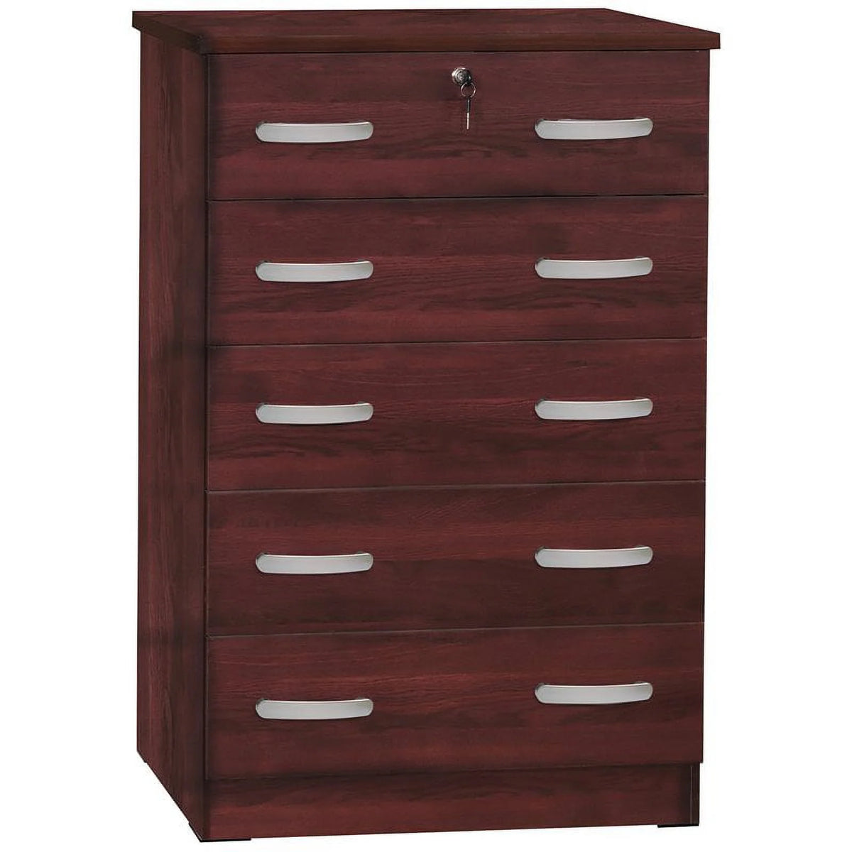 Twin Captains Bed & Dresser with Lock in Mahogany Y2472