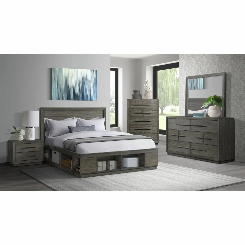 King Storage Bed with Cubbies U16666