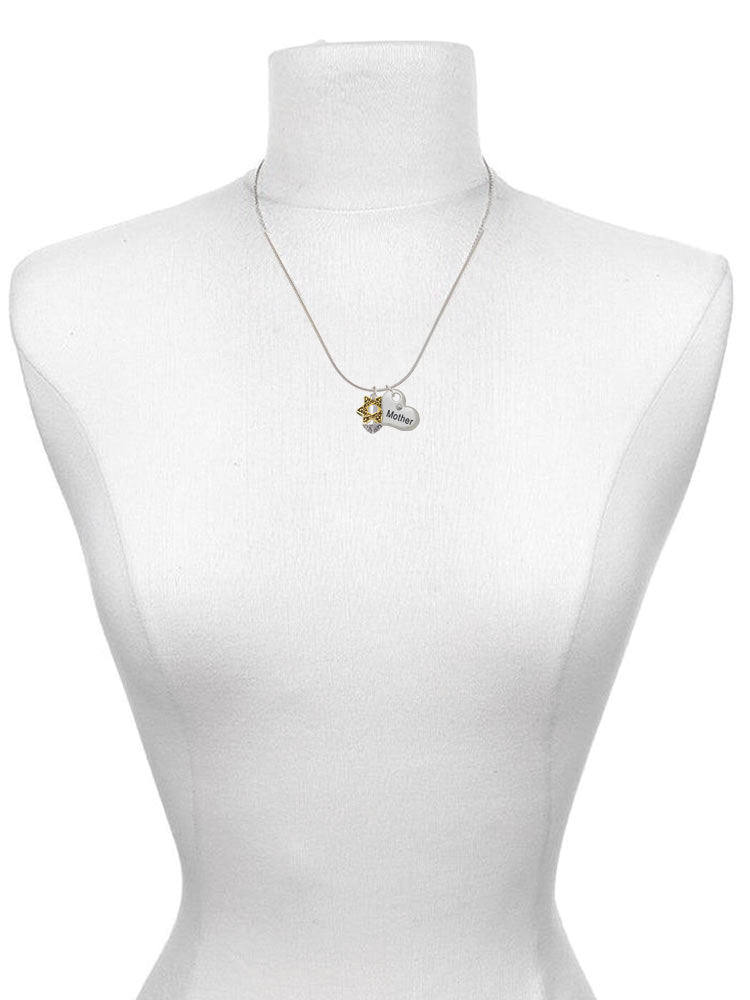 Goldtone Star of David Spinner Heart Necklaces (Set of 2) Q2097