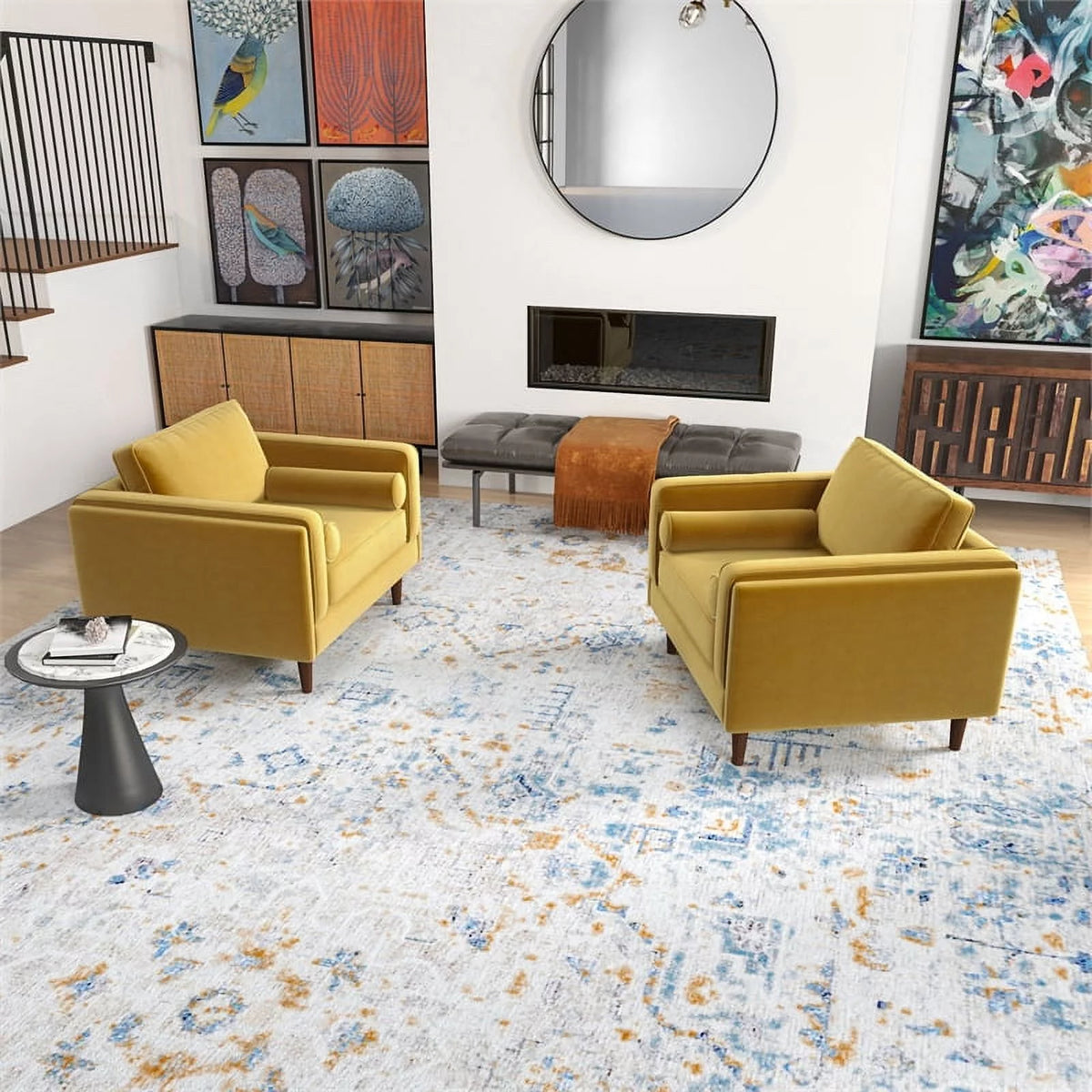 Velvet Lounge Chair Set of 2 B303918