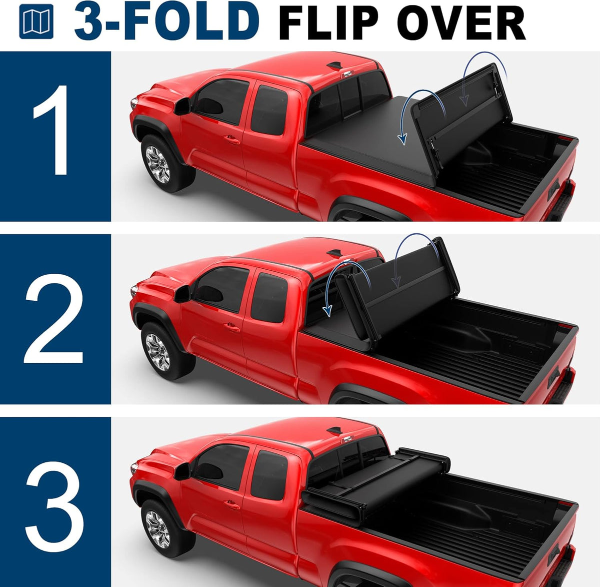 5 FT Tri Fold Soft Truck Bed Tonneau Cover H70714