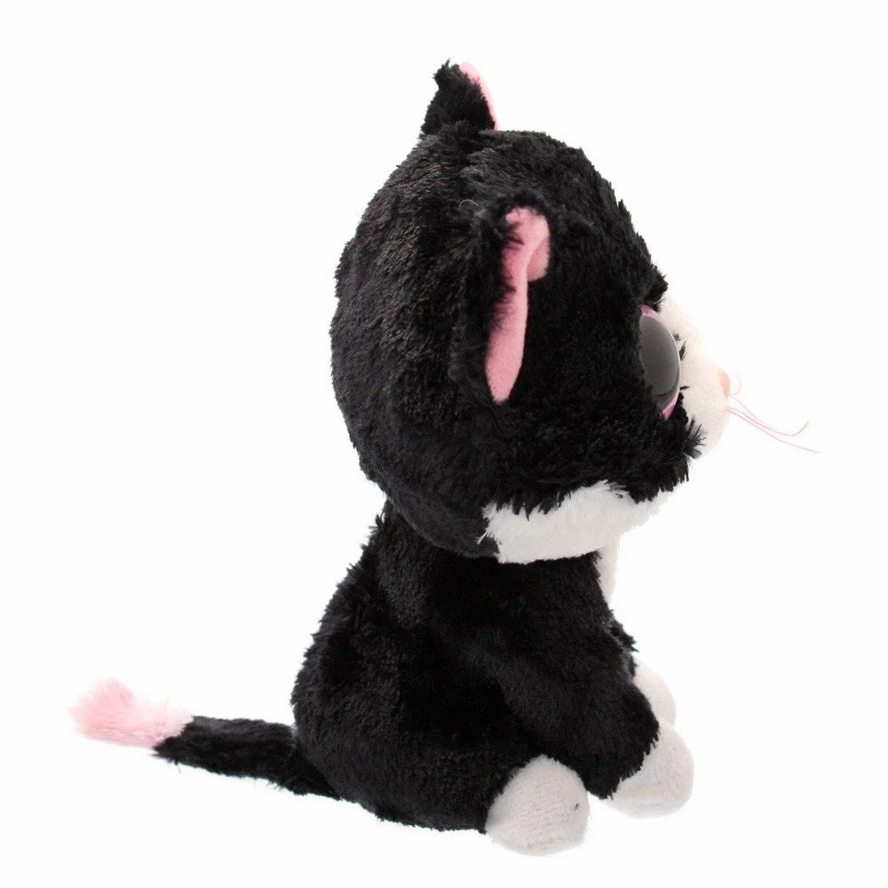 Black & White Cat Plush with Glitter Eyes N222564