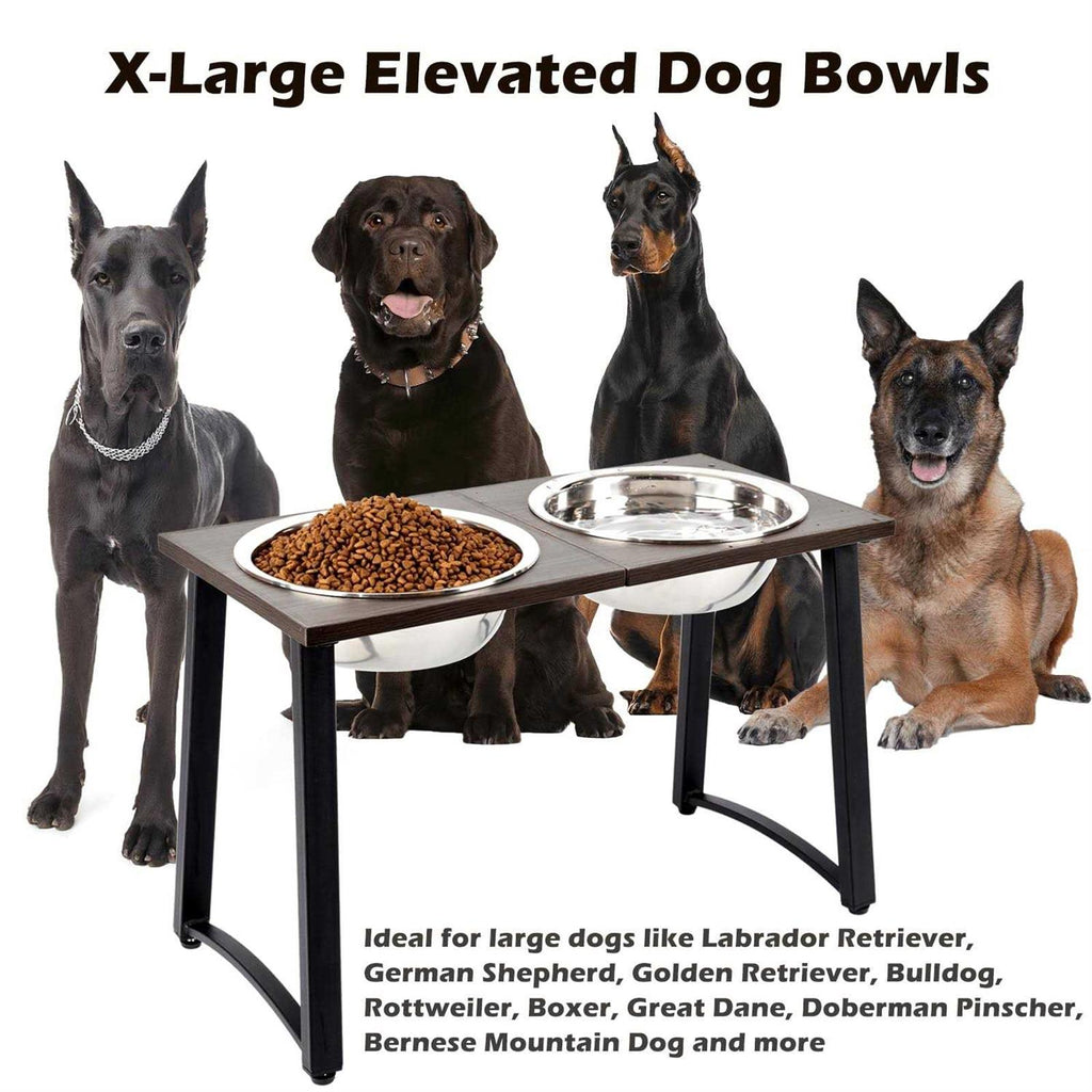 Elevated Dog Bowls with 2 Stainless Steel Bowls and Slow Feeder O153