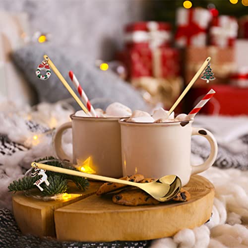 10 Pieces Stainless Steel Christmas Spoons J3518