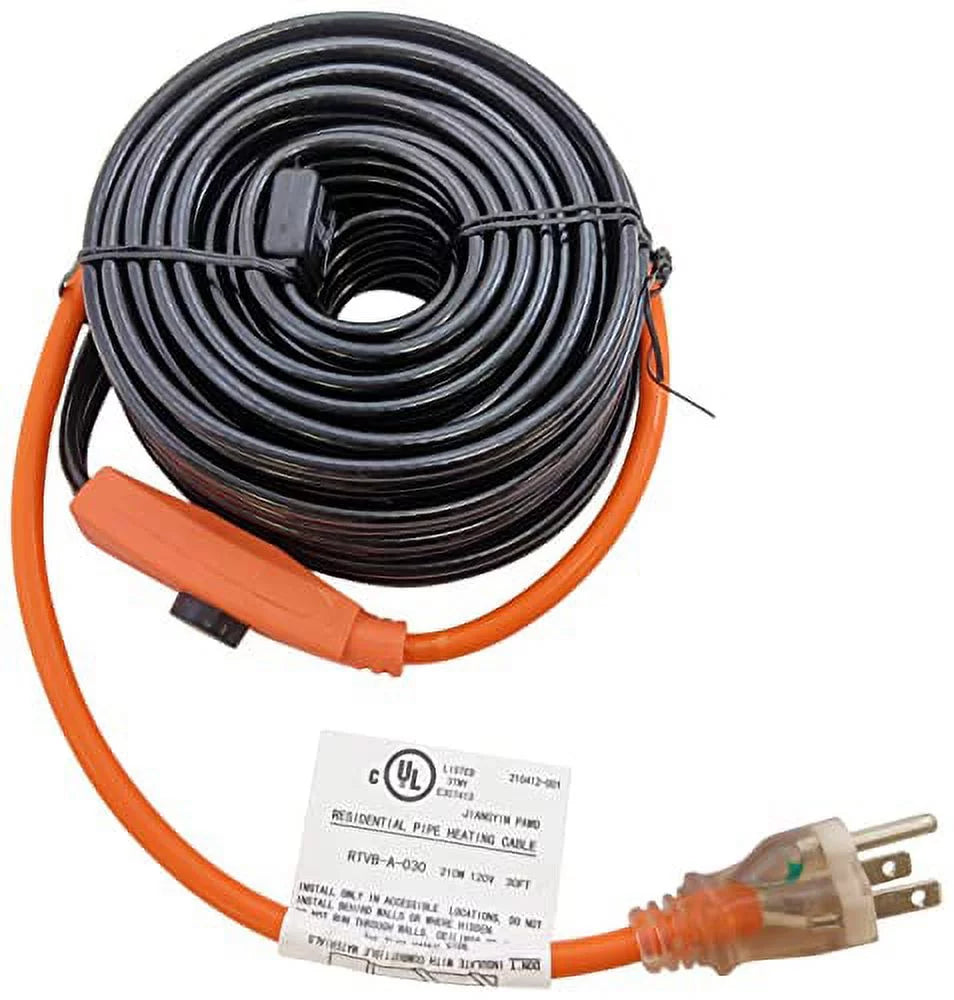 30 Foot Pipe Heating Cable with Built-in Thermostat Q11359