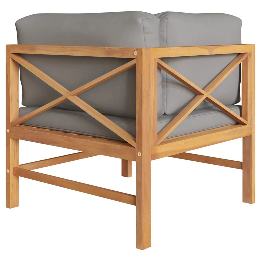 2-Seater Teak Wood Patio Bench with Cushion P2712