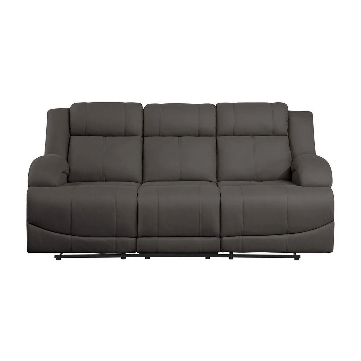 Chocolate Wood & Fabric Double Reclining Sofa A640755