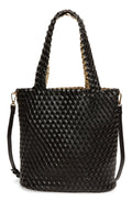 Black Woven Tote with Pouch X7099