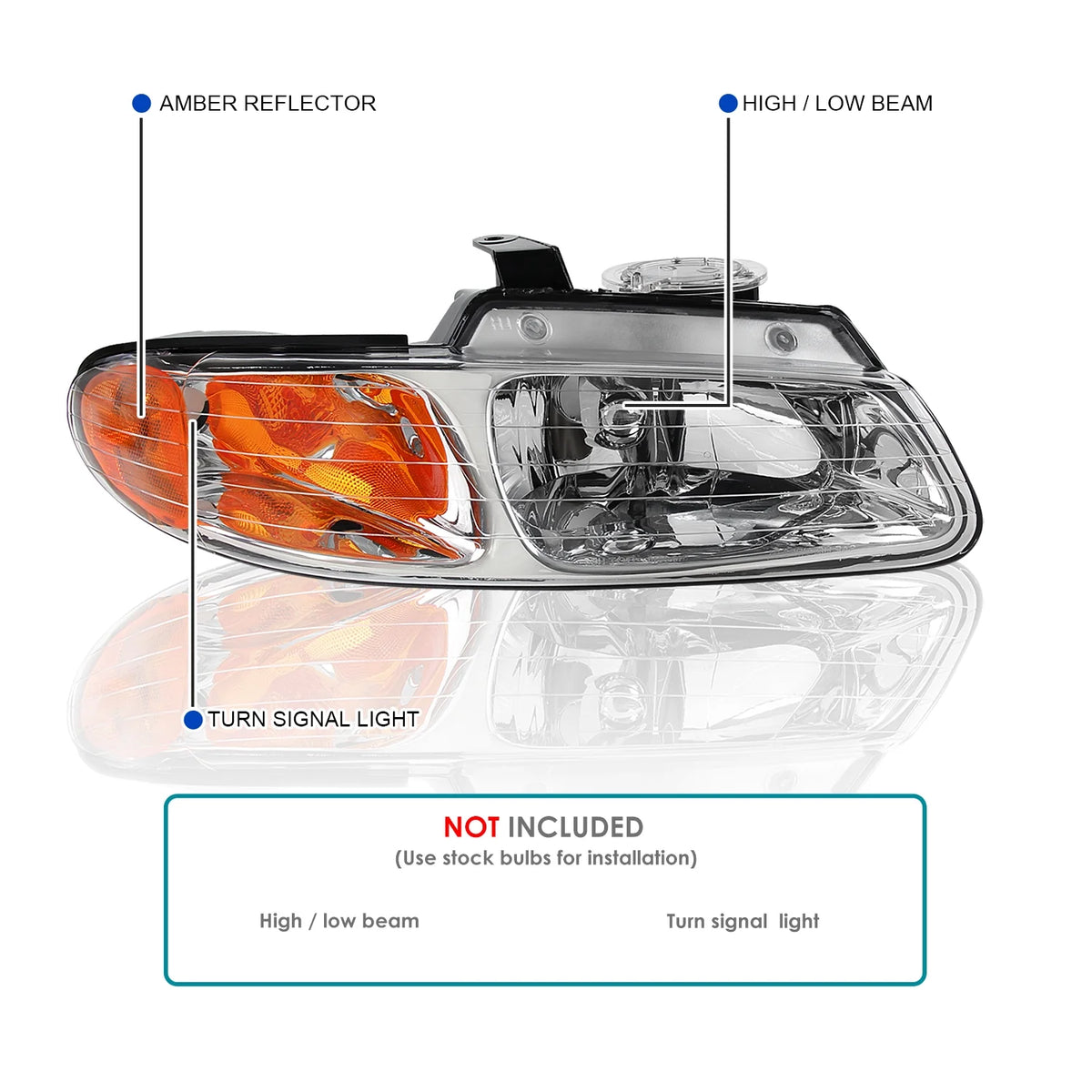 Chrome Headlights L+R Pair Assembly F39621