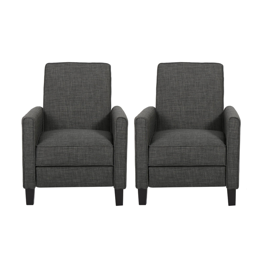 Set of 2 Fabric Recliner Moss Gray L447