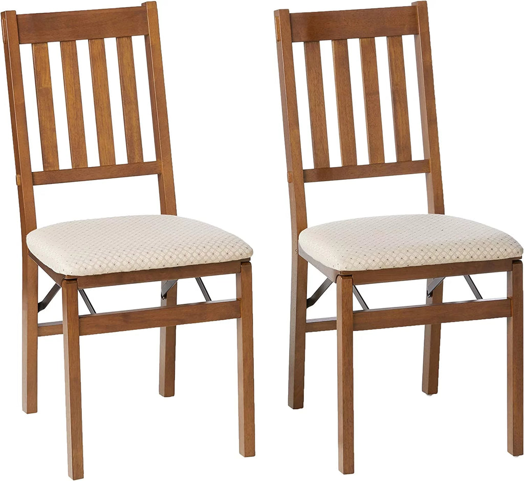Fruitwood Finish Folding Chair Set of 2 P7721