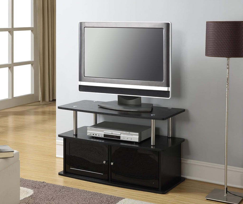 TV Stand with 2 Storage Cabinets and Shelf, Faux Birch T9841