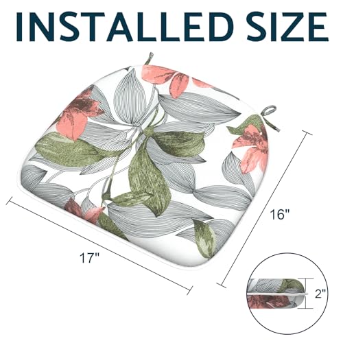 16x17 Inch Flower Blue Set of 4 Chair Cushions J9775