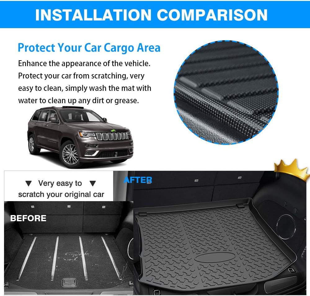 Cargo Liner Trunk Mat All Weather Rear Floor Mat Pack of 2 B672