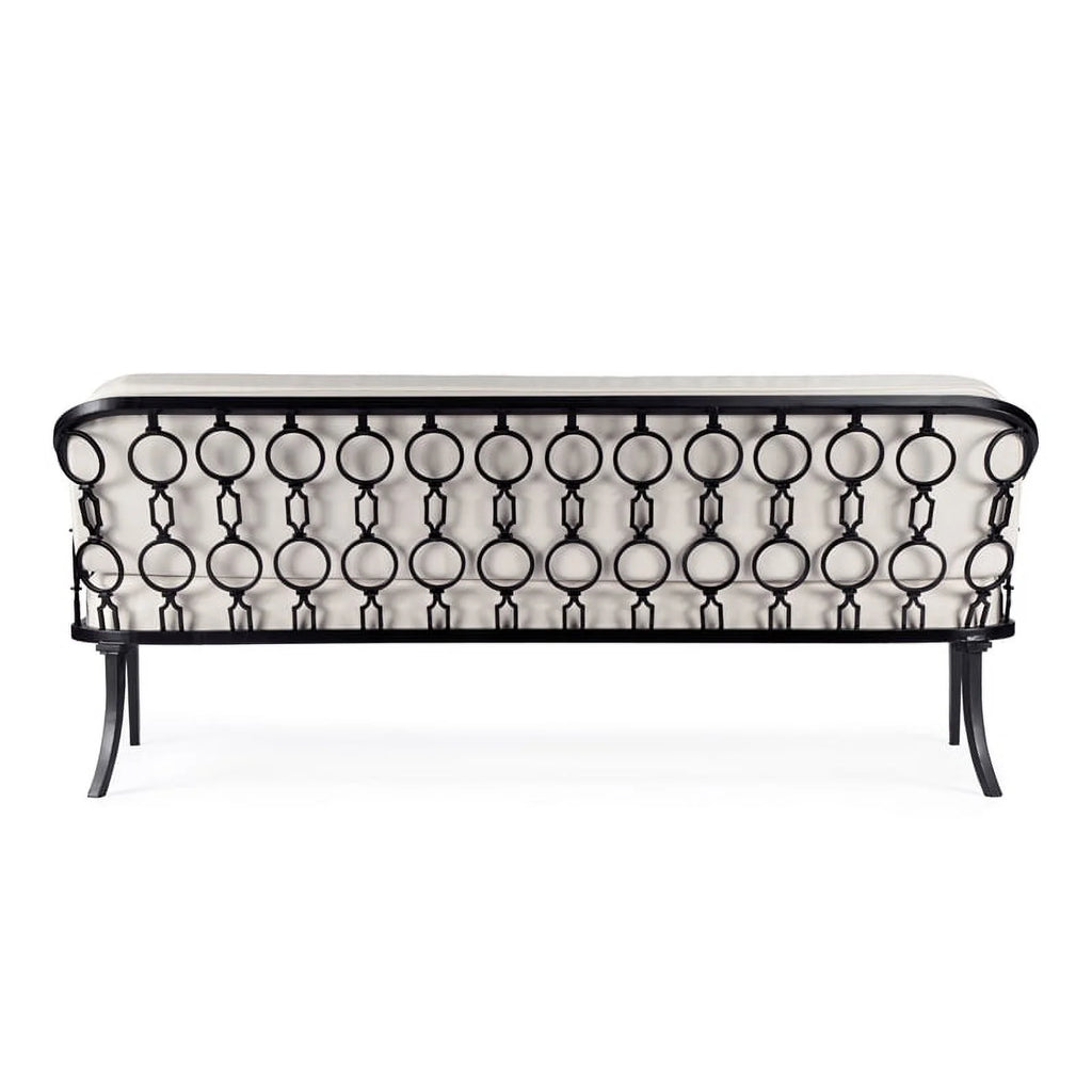 Black Iron Upholstered Outdoor Sofa I7981