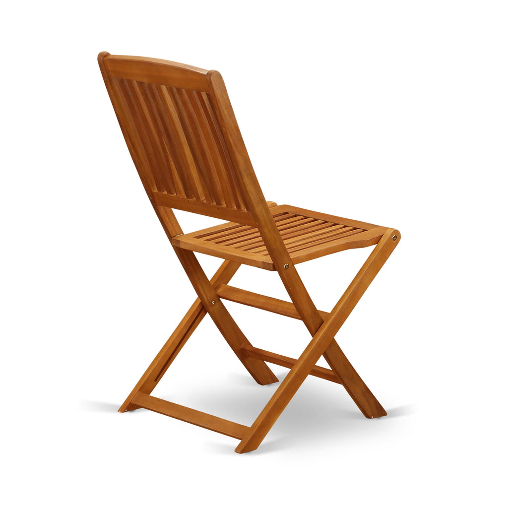 Solid Acacia Wooden Patio Folding Side Chair Set of Two I87948