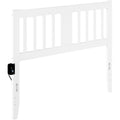 White Solid Wood Full Headboard with USB Charger R995614