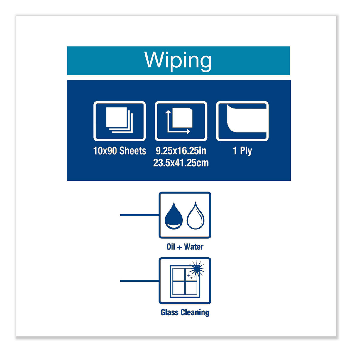 90 Wipes White Heavy-Duty Paper Wiper U70960